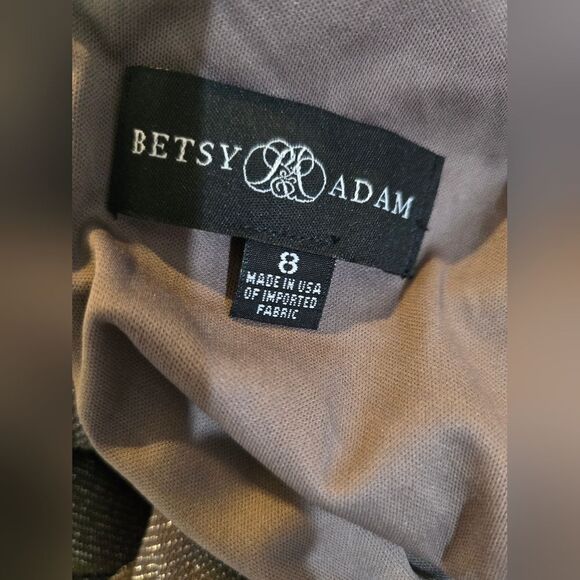 Betsy & Adam Clara Long Sleeve Glitter Knit Knot Dress NWOT size 8 Taupe - Picture 7 of 7